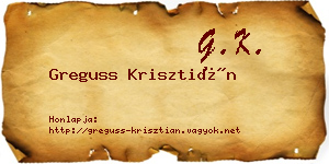 Greguss Krisztián névjegykártya